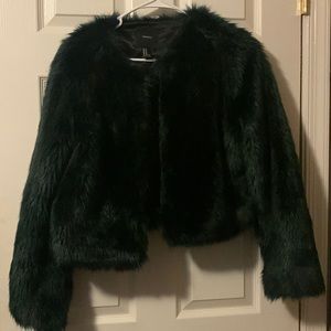 Forever 21 Green Faux Fur Jacket